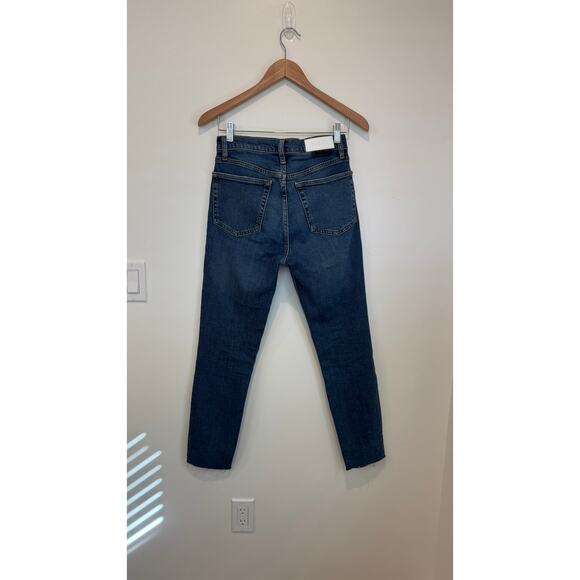RE/DONE 90s High Rise Ankle Crop Jeans – Size 27 – Dark Stone Wash - Picture 7 of 14
